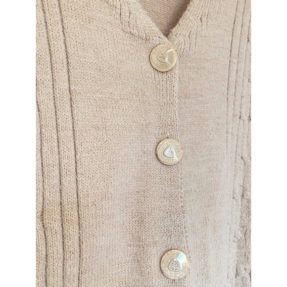 EUC Beige Ladies Button Up Cardigan in Size Large - Picture 5 of 6